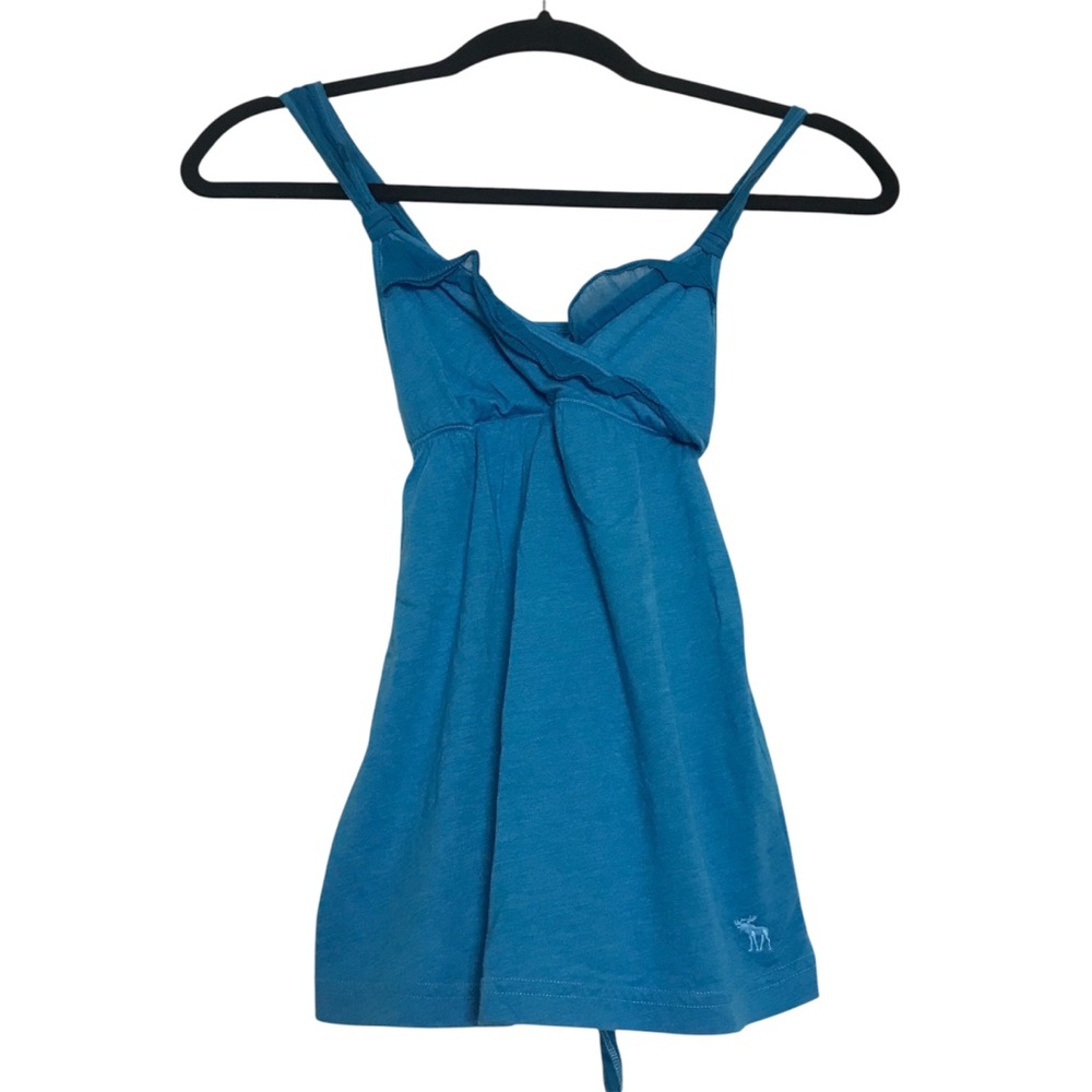 Abercrombie Y2K Blue Ruffled Empire Waist Babydoll Cami Top Womens Size S Twee